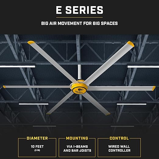 Big Ass Fans E Series 10 ft Industrial 6 Blade Ceiling Fan