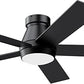 TCL 52" Ceiling Fan with Lights, Black Flush Mount Ceiling Fans with Remote Control, 6 Speeds DC Reversible, Dimmable, Noiseless, Low Profile Ceiling Fans for Bedroom