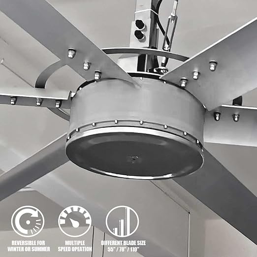 Heavy-Duty 236" Industrial Ceiling Fan with Adjustable Fan Downrod– Most Giant Fan, High-Performance Cooling for Large Spaces