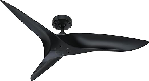 ARC 52 Inch Modern Black Ceiling Fan with Remote, No Light, Reversible 3 Blades, DC Motor