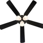 TRANS GLOBE F-2005 BK I Solana Collection 52 Inch Five Blade Ceiling Fan - Black Finish | with Three-Light Fixture I Modern Contemporary Fixture I