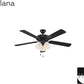 TRANS GLOBE F-2005 BK I Solana Collection 52 Inch Five Blade Ceiling Fan - Black Finish | with Three-Light Fixture I Modern Contemporary Fixture I
