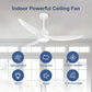 52 Inch Ceiling Fan with Lights and Remote, Morden White Ceiling Fan, Quiet Reversible Motor, Dimmable Light for Bedroom, Living Room, Dining room