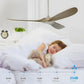 Ceiling Fan With Remote and Wall Control, 60 inch Wood Ceiling Fan with 3 Walnut Blades, 6 Speeds 3 Smart Timer Reversible DC Motor, Indoor/Outdoor Farmhouse Ceiling Fan for Bedroom Patios