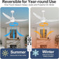 52 Inch Ceiling Fan with Lights and Remote, Morden White Ceiling Fan, Quiet Reversible Motor, Dimmable Light for Bedroom, Living Room, Dining room