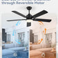 ZMISHIBO 52" Ceiling Fans with Lights Indoor Ceiling Fan