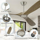 Ceiling Fan With Remote and Wall Control, 60 inch Wood Ceiling Fan with 3 Walnut Blades, 6 Speeds 3 Smart Timer Reversible DC Motor, Indoor/Outdoor Farmhouse Ceiling Fan for Bedroom Patios