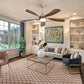 ARTPLAN 52" Ceiling Fan with Light - Remote Control, 6-Speed Quiet DC Motor, 3-Color Dimmable LED, Adjustable Height for Bedroom, Living Room & Large Spaces,Sakuragi